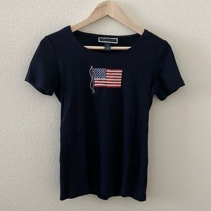 Karen Scott USA Flag Tee